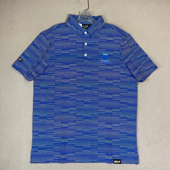 Sunday Swagger Other - Sunday Swagger Polo Shirt Mens M Blue Striped Golf Performance Short Sleeve NWT